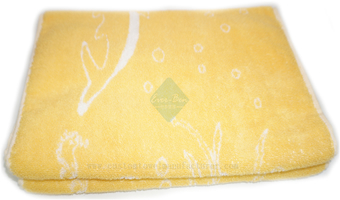 China Bulk Wholesale Yellow Orange Cotton Printing Face towel Supplier